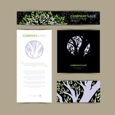 Business cards template with stylized tree N3