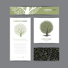 Business cards template with stylized tree N7