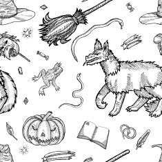 Ink line illustration for Halloween