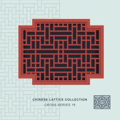 Chinese window tracery cross frame 19 rectangle geometry