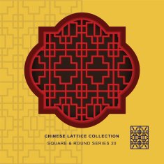Chinese window tracery square round frame 20 cross