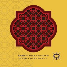 Chinese window tracery square round frame 18 cross