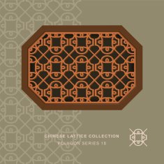 Chinese window tracery polygon frame 18 round cross