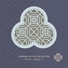 Chinese window tracery trefoil frame 17 polygon flower