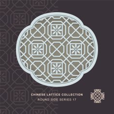 Chinese window tracery round side frame 17 polygon flower