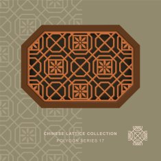 Chinese window tracery polygon frame 17 flower