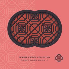 Chinese window tracery double round frame 17 polygon flower