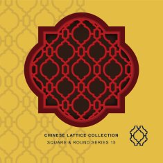 Chinese window tracery square round frame 15 diamond
