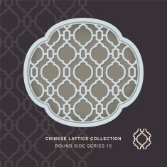 Chinese window tracery round side frame 15 diamond