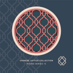 Chinese window tracery round frame 15 diamond