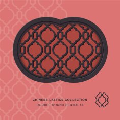 Chinese window tracery double round frame 15 diamond