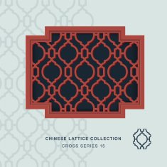 Chinese window tracery cross frame 15 diamond round