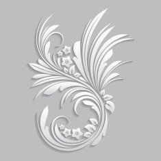 Flowers and floral elements cut from paper