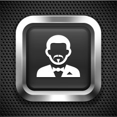 Man in Tuxedo on Black Square
