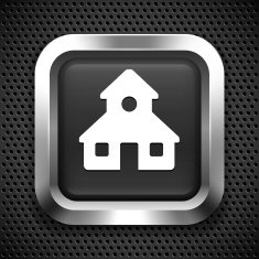 School on Black Square Button N2