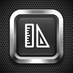 School Supplies on Black Square Button N2