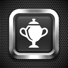 Trophy on Black Square Button
