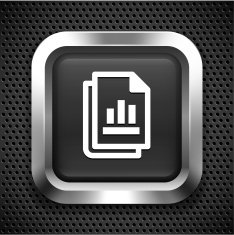 Document with Bar Graph on Black Square Button
