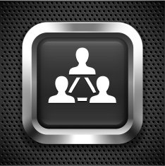 People Network on Black Square Button
