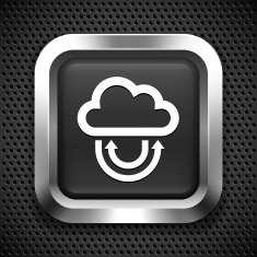 Download Cloud on Black Square Button