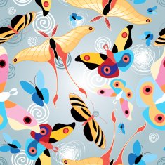pattern multicolored butterflies N2