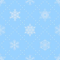 Seamless pattern of snowflakes white on light blue N3