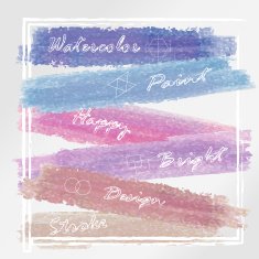 Light blue pink love banner background on chalk pencil style