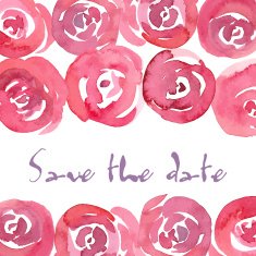 Save The Date invitation with watercolor roses N2