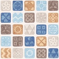 Vector watercolor mosaic tiles background