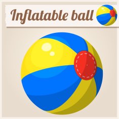 Inflatable beach ball Cartoon vector illustration Series of childrens toys N2
