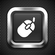 Computer Mouse on Black Square Button