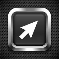 Computer Cursor Arrow on Black Square Button