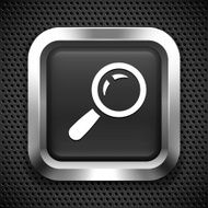 Magnifying Glass Search on Black Square Button