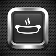 Hotdog on Black Square Button