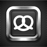 Pretzel on Black Square Button