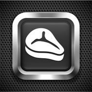 T-bone steak on Black Square Button