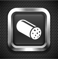 Salami on Black Square Button