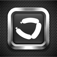 Sausage on Black Square Button
