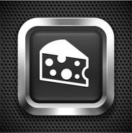 Cheese on Black Square Button