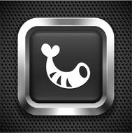 Shrimp on Black Square Button