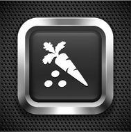 Carrot and Peas on Black Square Button