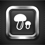 Mushrooms on Black Square Button