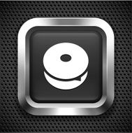 Bagel on Black Square Button