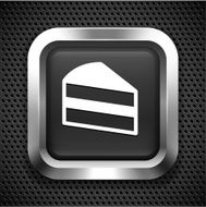 Piece of Cake on Black Square Button