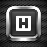 Hospital Sign on Black Square Button