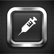 Syringe on Black Square Button