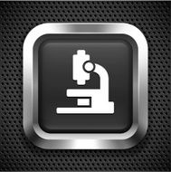 Microscope on Black Square Button