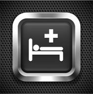 Hospital Bed on Black Square Button