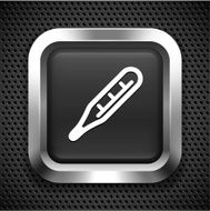 Thermometer on Black Square Button