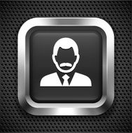Man in Business Suit on Black Square